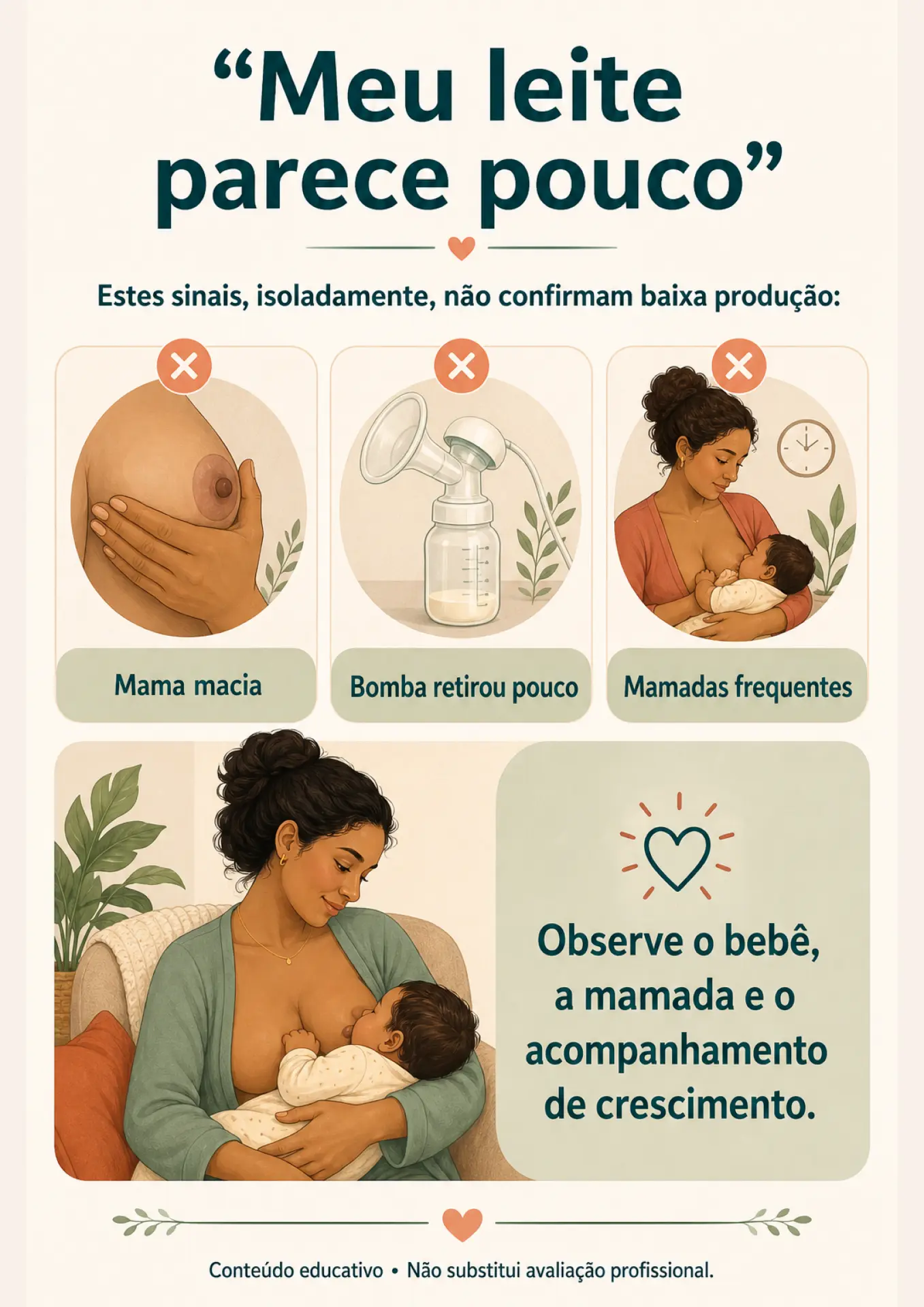 Ficha visual: meu leite parece pouco