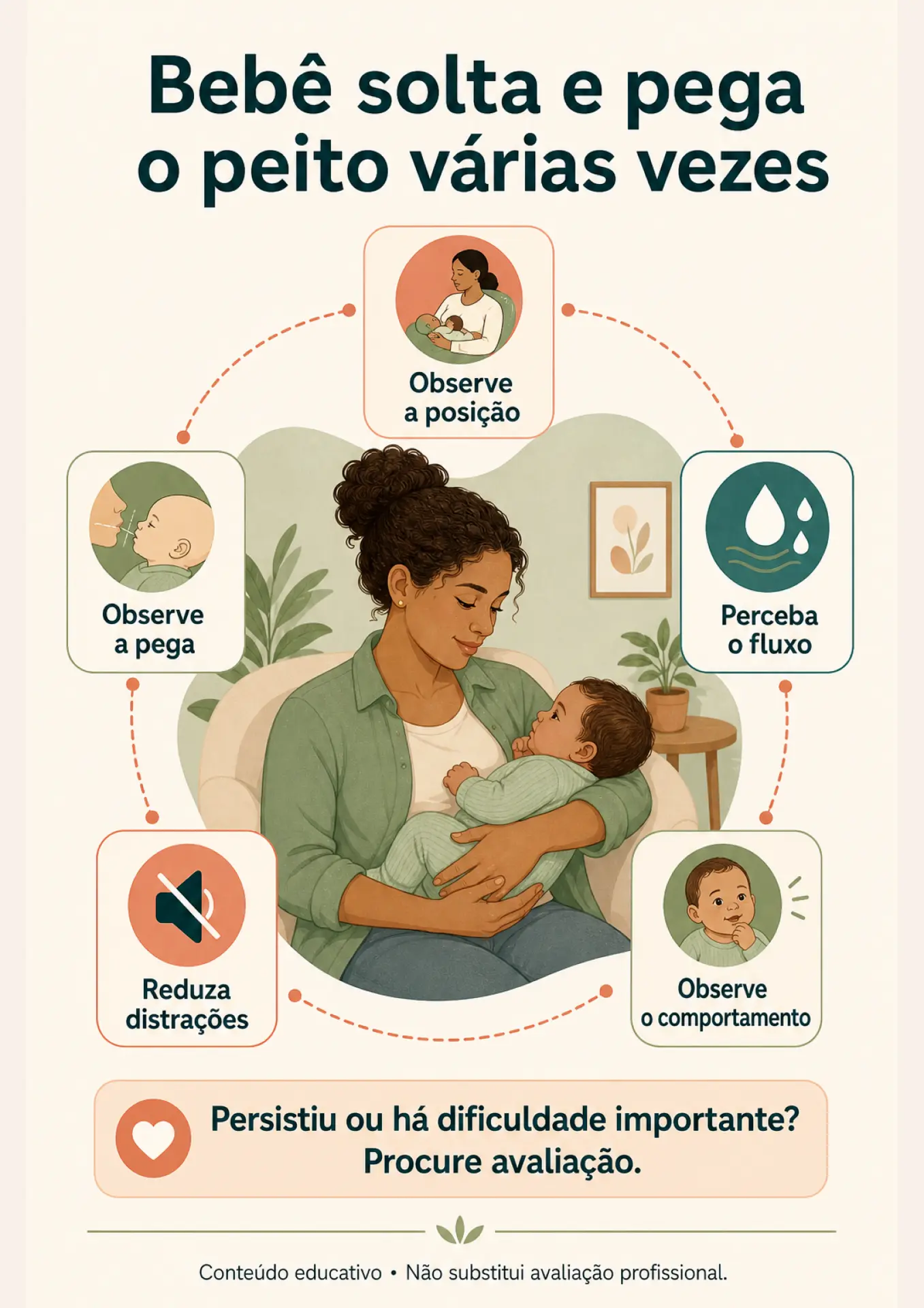 Ficha visual: bebê que solta e pega o peito