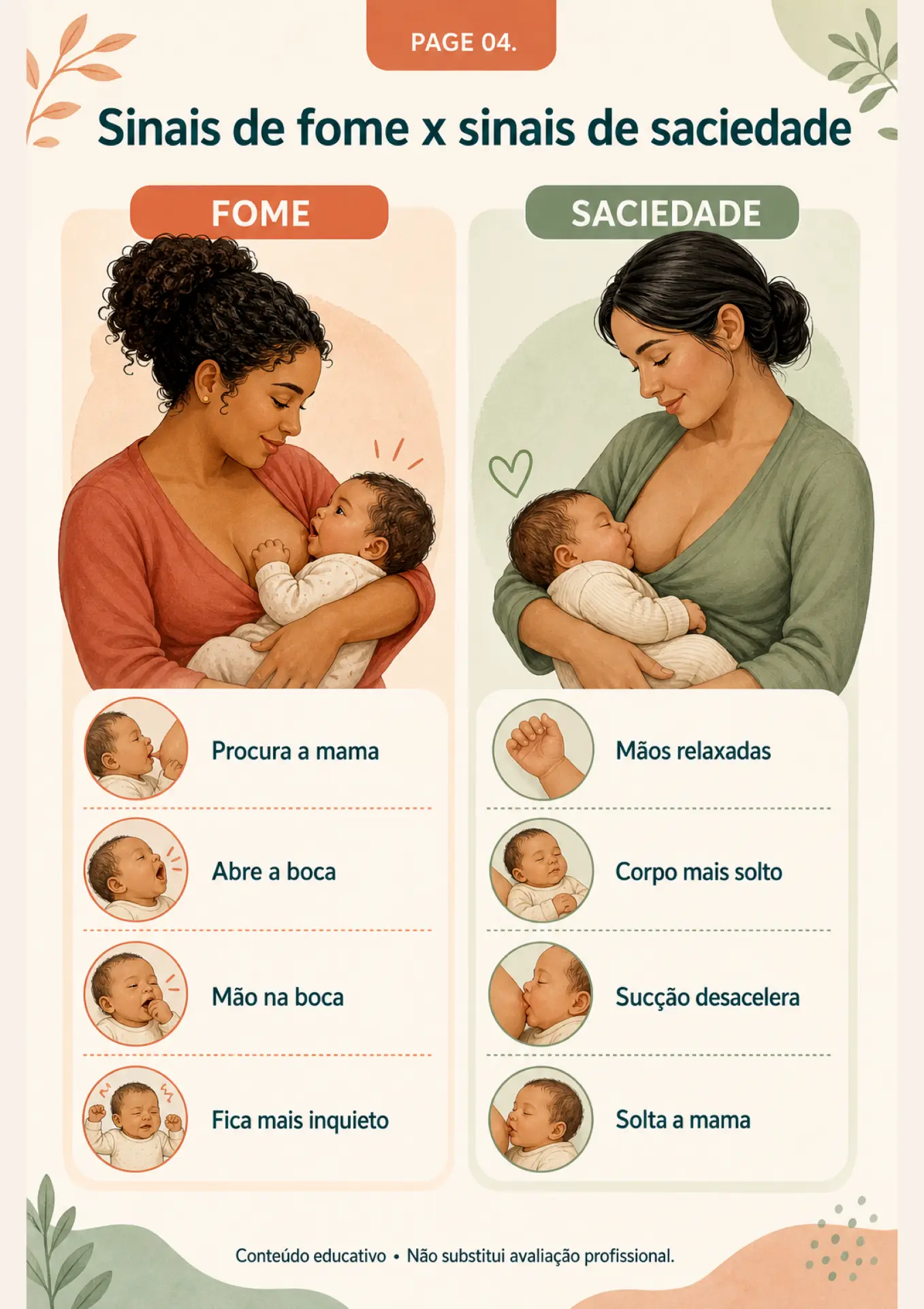 Ficha visual: fome x saciedade