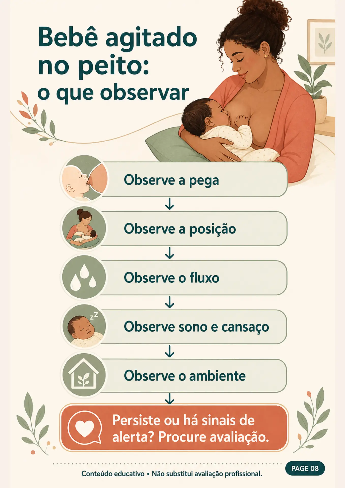 Ficha visual: bebê agitado no peito
